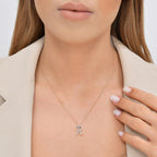 0.26 Karat Baget Diamante R Harf Collana