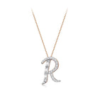 0.26 Karat Baget Diamante R Harf Collana