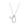 0.30 Karat Baget Diamante O Harf Collana
