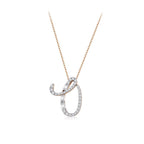 0.30 Karat Baget Diamante O Harf Collana