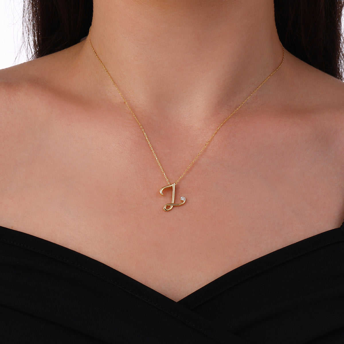 0.03 Karat Diamante Z Harf Collana