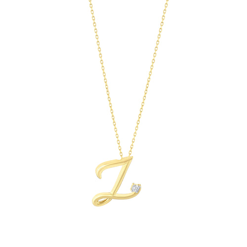 0.03 Karat Diamante Z Harf Collana
