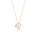 0.03 Karat Diamante R Harf Collana