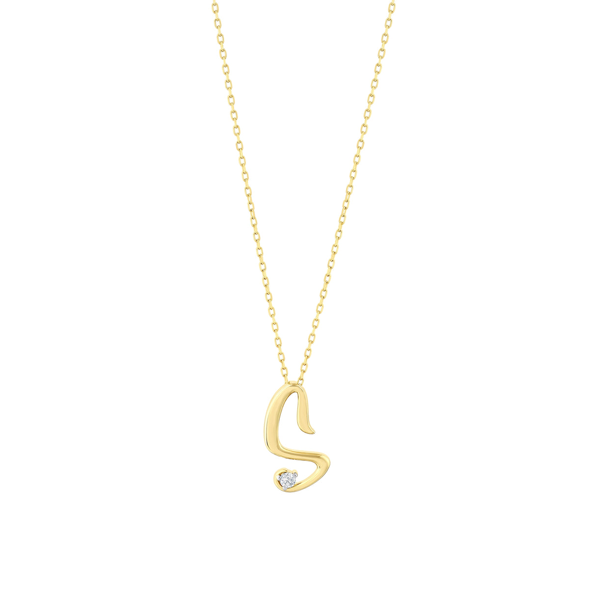 0.03 Karat Diamante S Harf Collana