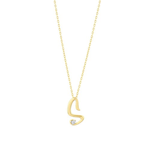 0.03 Karat Diamante S Harf Collana