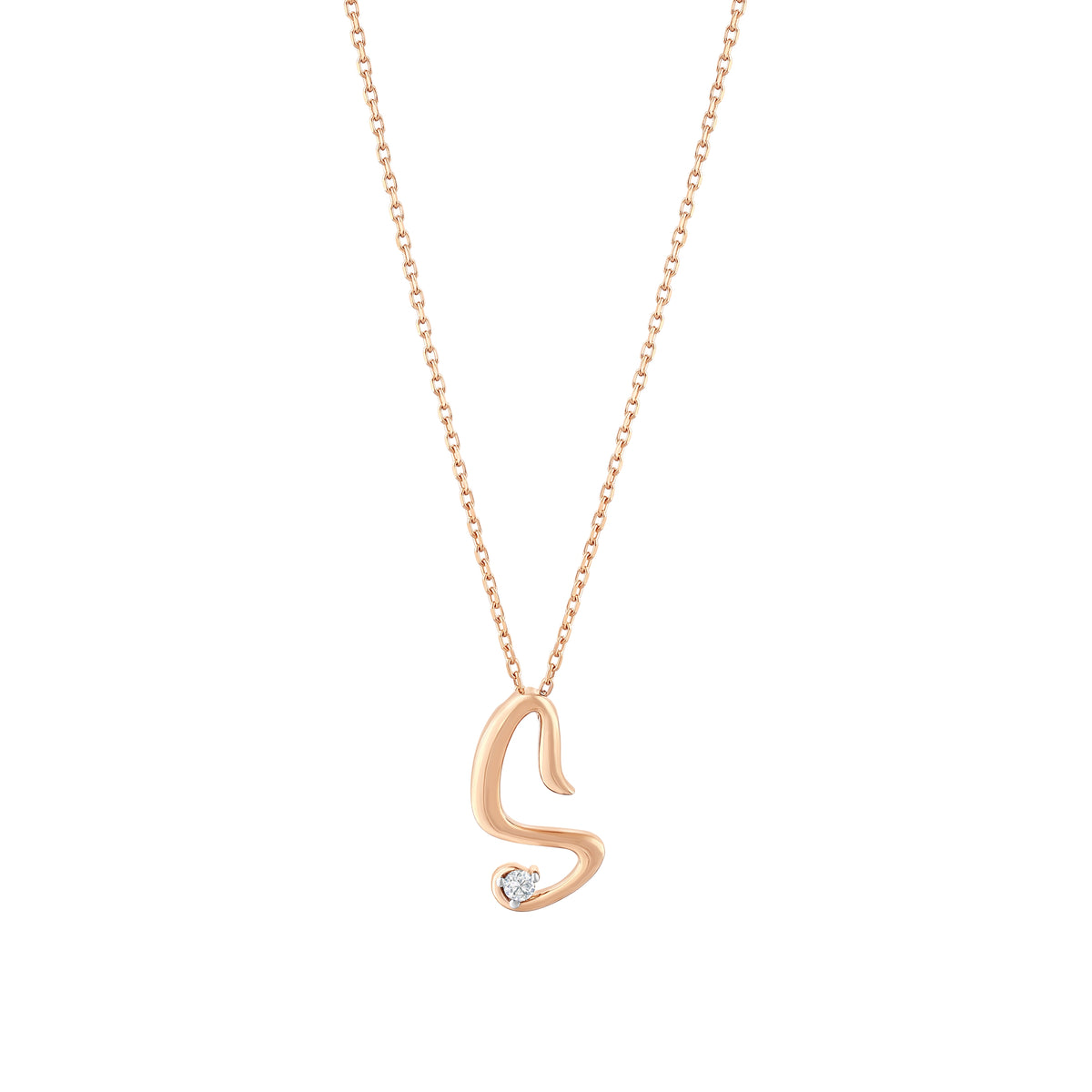 0.03 Karat Diamante S Harf Collana