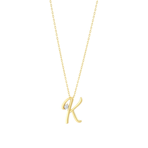 0.03 Karat Diamante K Harf Collana