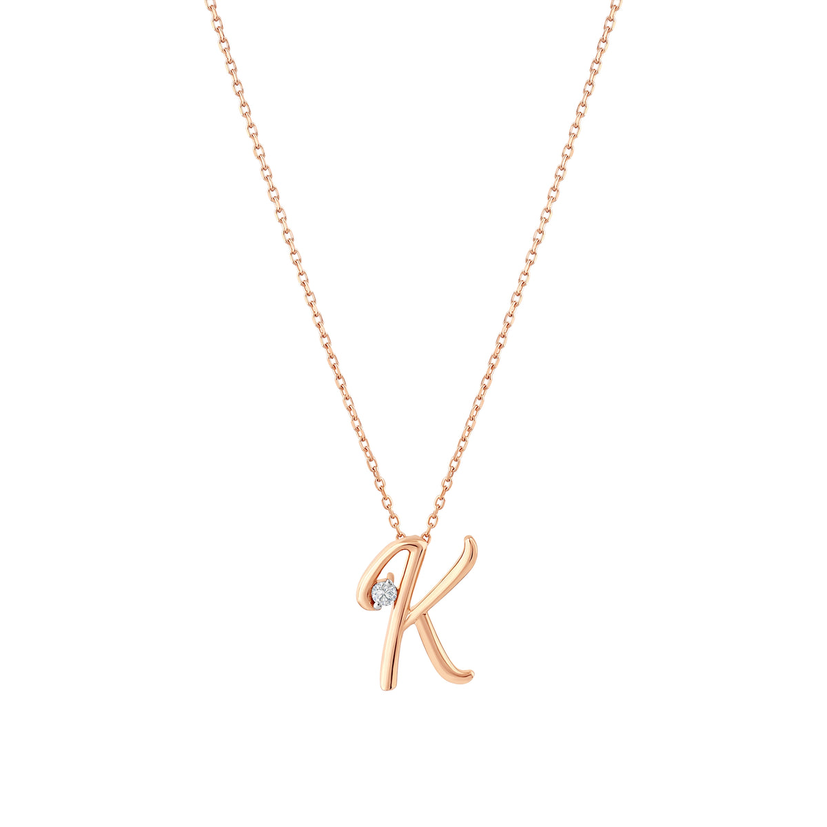 0.03 Karat Diamante K Harf Collana