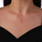 0.03 Karat Diamante Ş Harf Collana