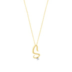 0.03 Karat Diamante Ş Harf Collana