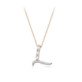 0.26 Karat Baget Diamante L Harf Collana
