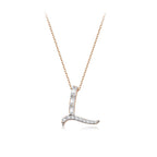 0.26 Karat Baget Diamante L Harf Collana