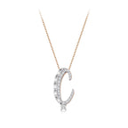 0.28 Karat Baget Diamante Ç Harf Collana