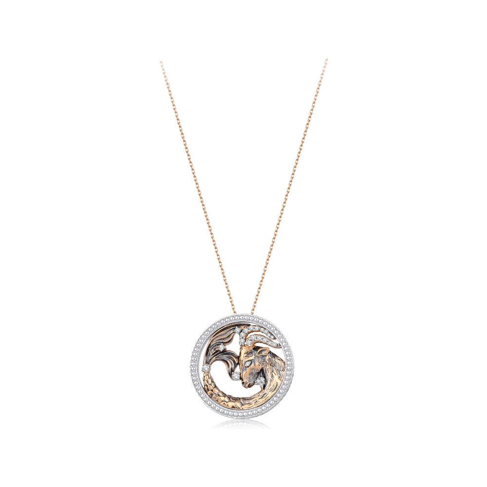 0.13 Karat Diamante Oğlak Burcu Collana