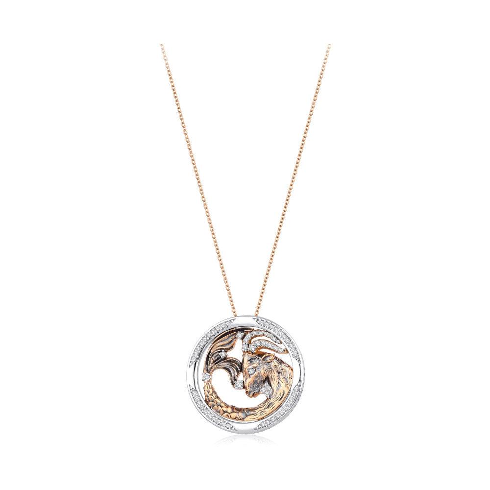 0.33 Karat Diamante Oğlak Burcu Collana