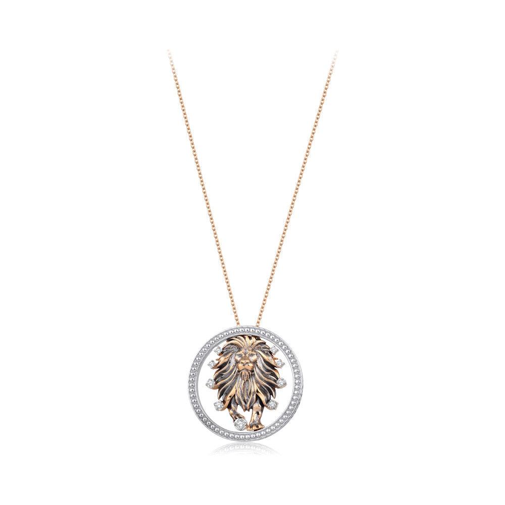 0.10 Karat Diamante Aslan Burcu Collana