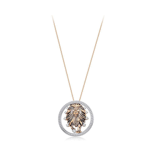 0.10 Karat Diamante Aslan Burcu Collana