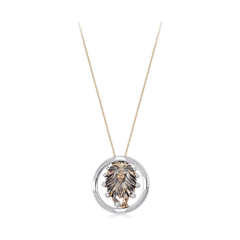 0.25 Karat Diamante Aslan Burcu Collana