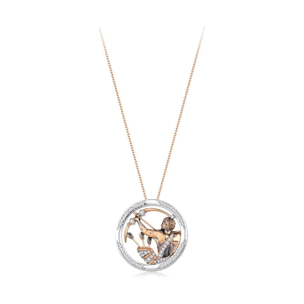 0.35 Karat Diamante Yay Burcu Collana