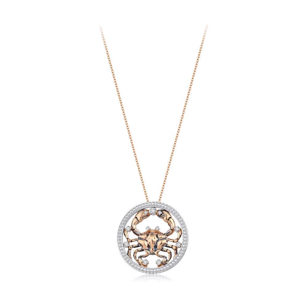 0.08 Karat Diamante Yengeç Burcu Collana