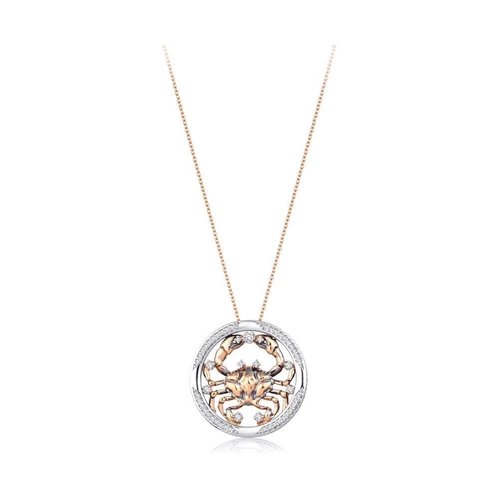 0.32 Karat Diamante Yengeç Burcu Collana