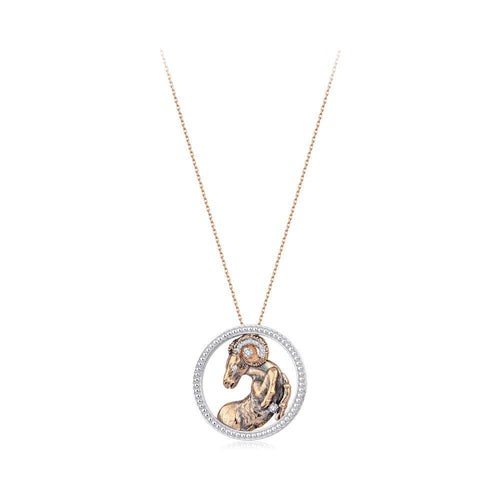 0.06 Karat Diamante Koç Burcu Collana