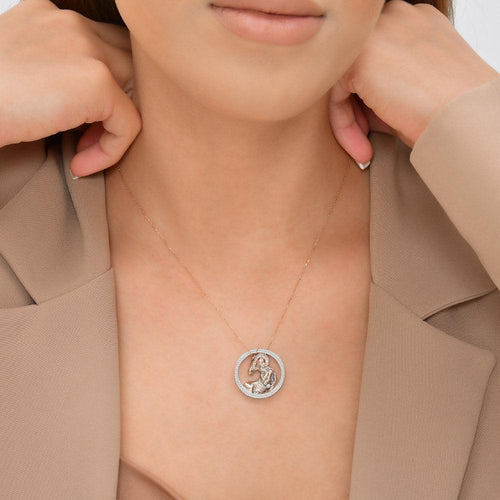 0.06 Karat Diamante Koç Burcu Collana