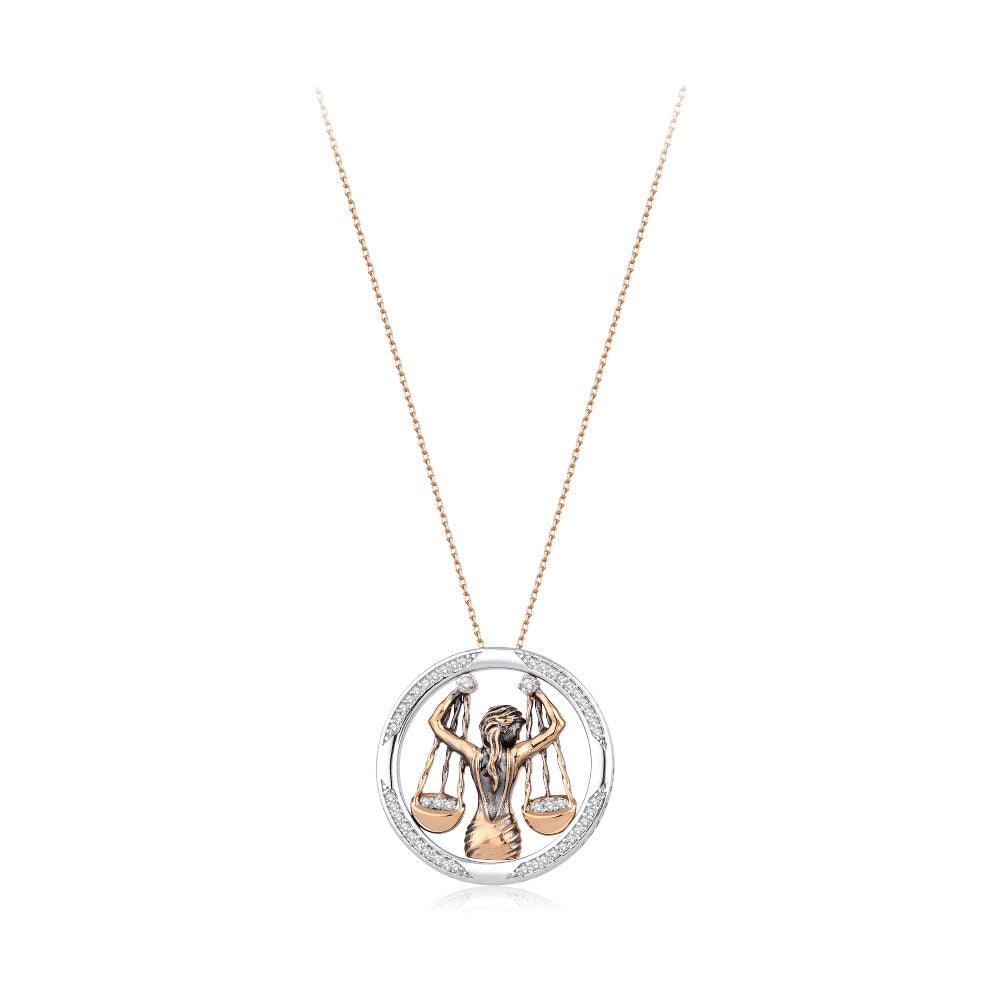 0.27 Karat Diamante Terazi Burcu Collana