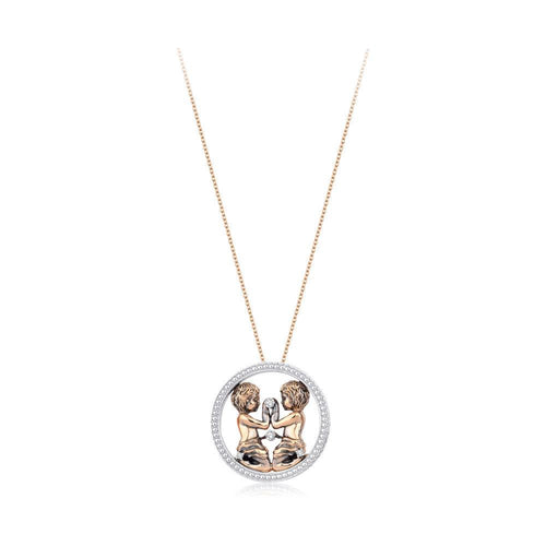 0.04 Karat Diamante İkizler Burcu Collana