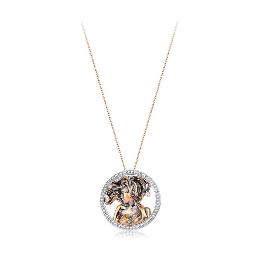 0.06 Karat Diamante Başak Burcu Collana