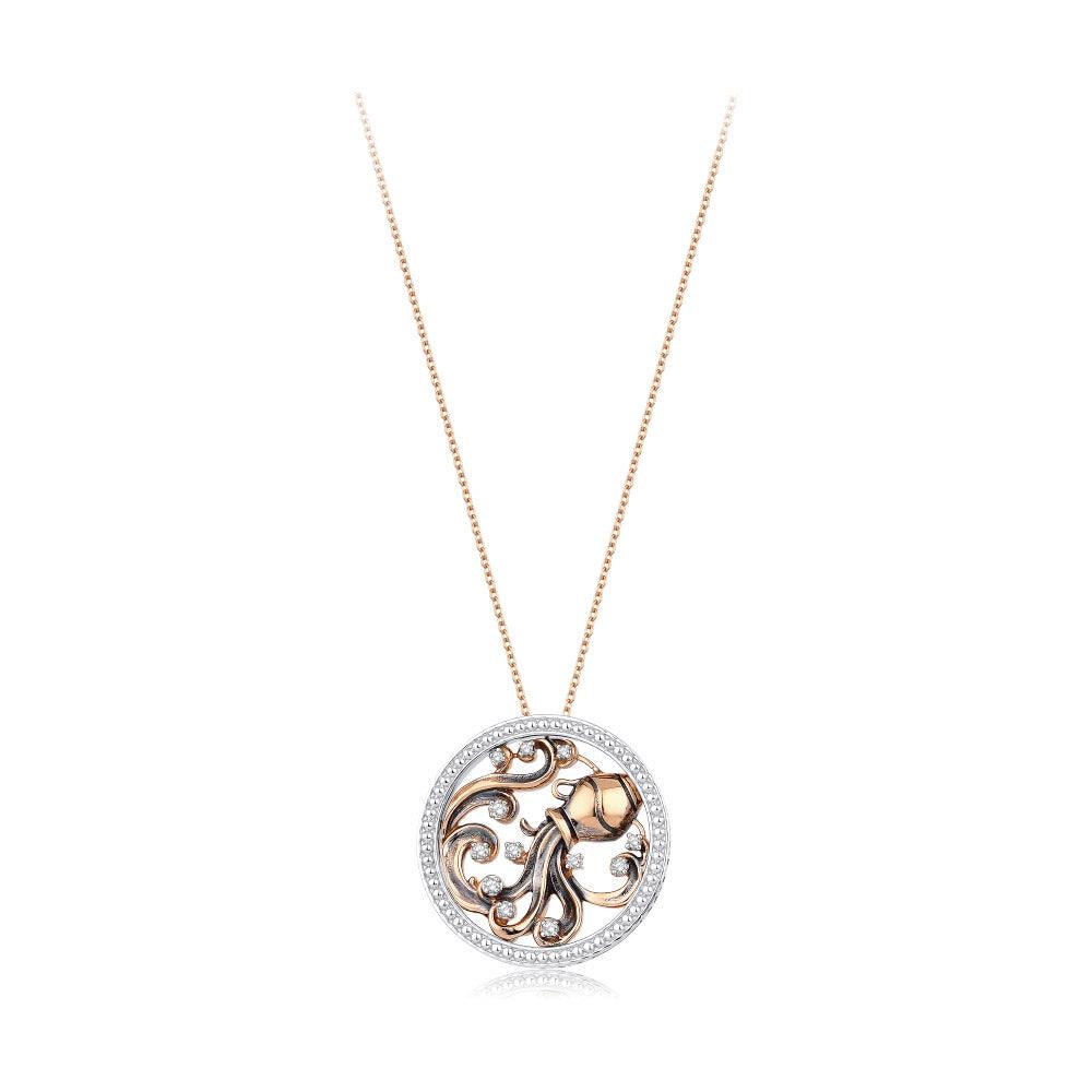 0.11 Karat Diamante Kova Burcu Collana