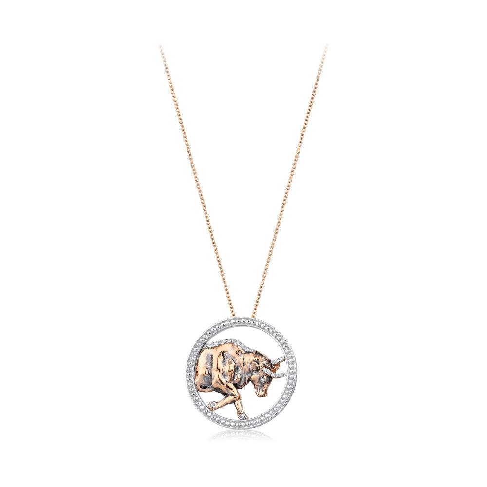 0.11 Karat Diamante Boğa Burcu Collana