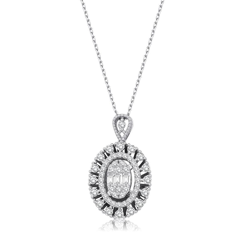0.93 Karat Alina Diamante baguette Collana