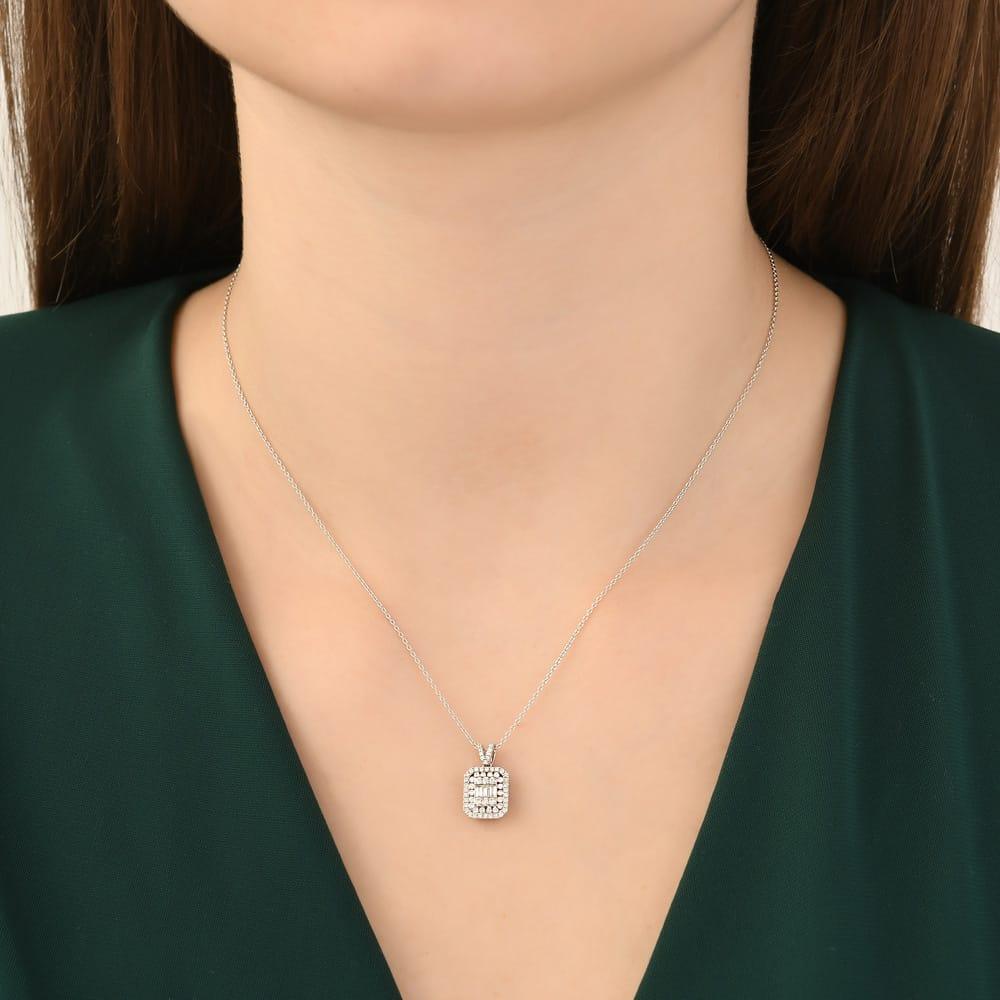 0.39 Karat Zoey Diamante baguette Collana