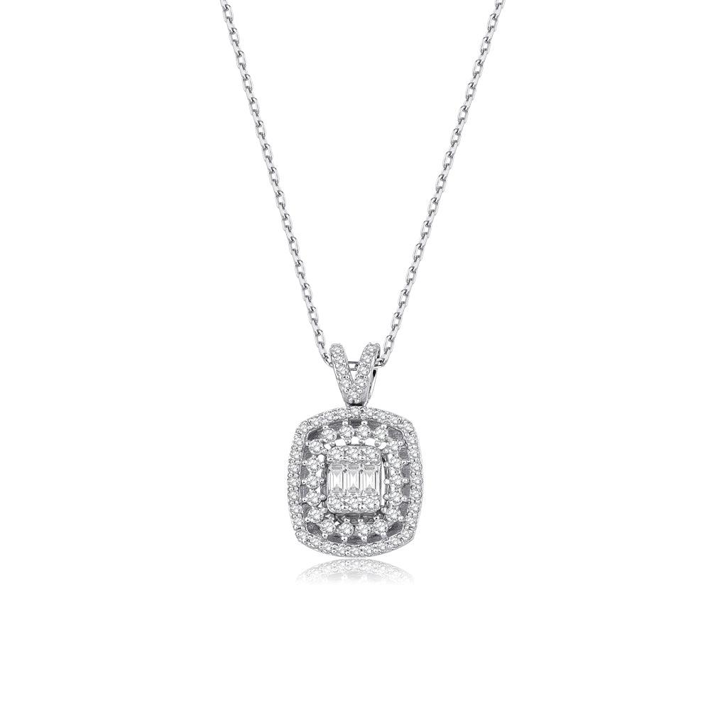 0.45 Karat Alice Diamante baguette Collana
