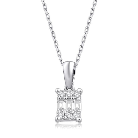 0.12 Karat Laranj Baget Pırlanta Kolye