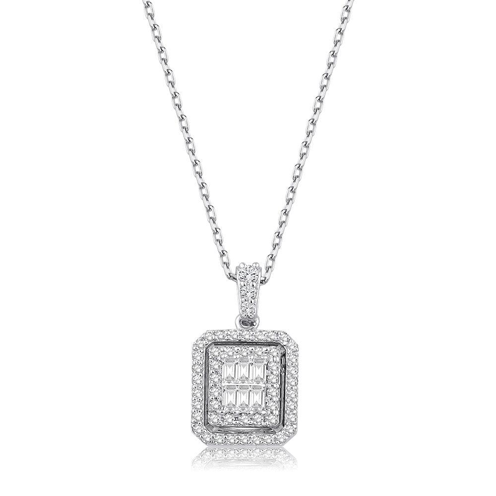 0.32 Karat Laranj Baget Diamante Collana