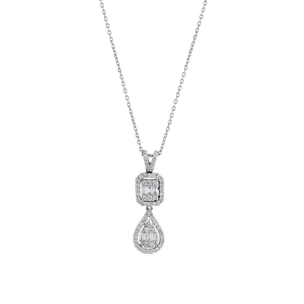 0.32 Karat Elena Diamante baguette Collana