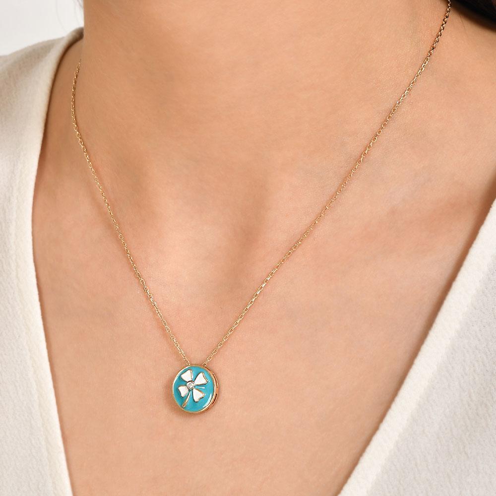 0.02 Karat Diamante Şans Collana