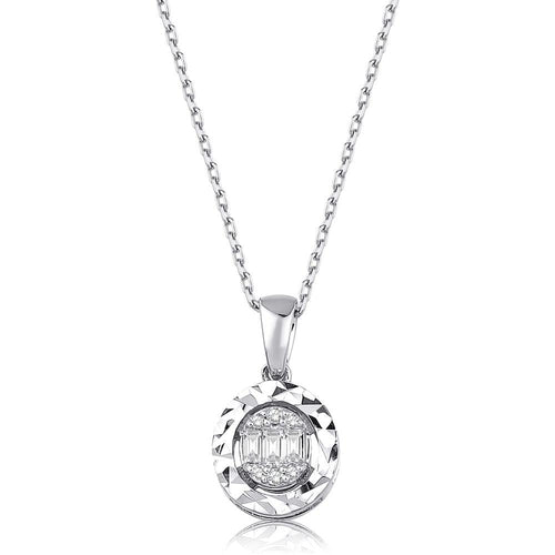 0.06 Karat Laranj Baget Diamante Collana