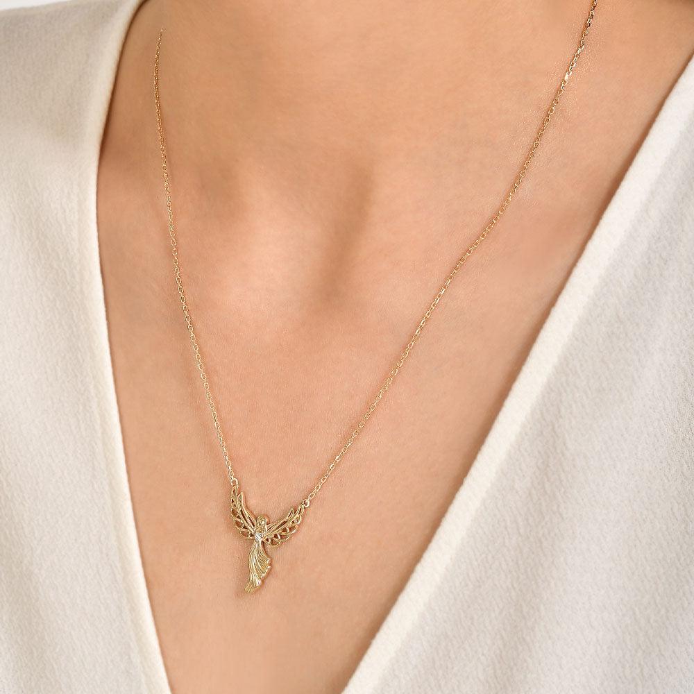 0.02 Karat Diamante Melek Collana