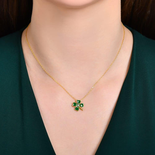 0.02 Karat Diamante Yonca Collana