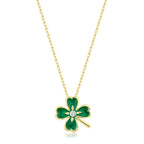 0.02 Karat Diamante Yonca Collana