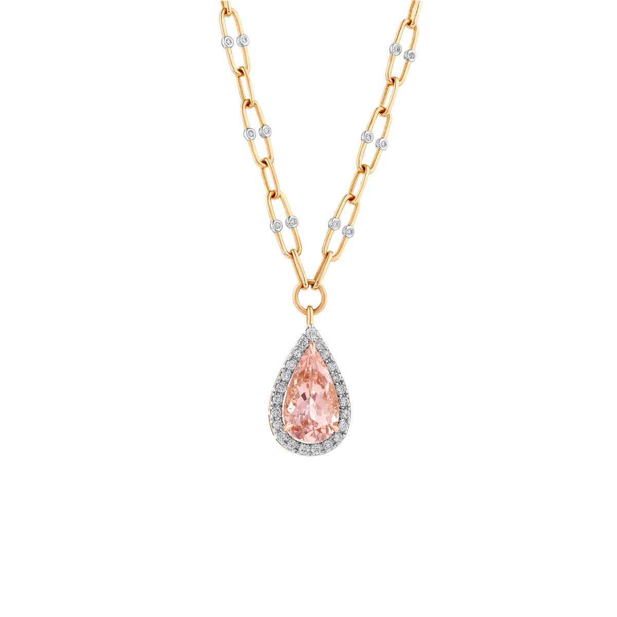 6.61 Karat Cherry Morganite Pırlanta Kolye