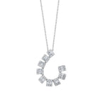 0.63 Karat Media Baget Diamante Collana