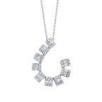 0.63 Karat Media Baget Diamante Collana