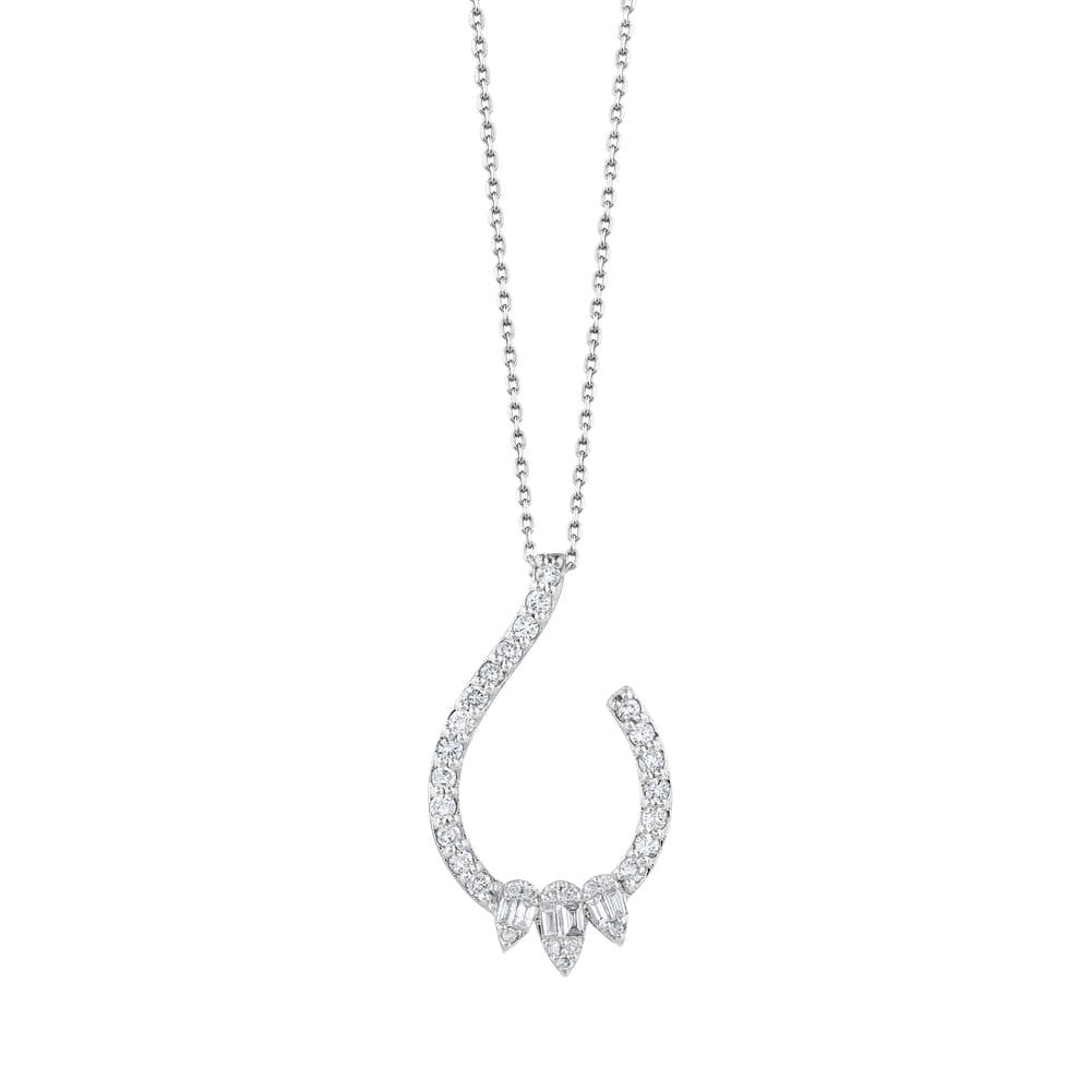 0.60 Karat Mezza Baget Diamante Collana
