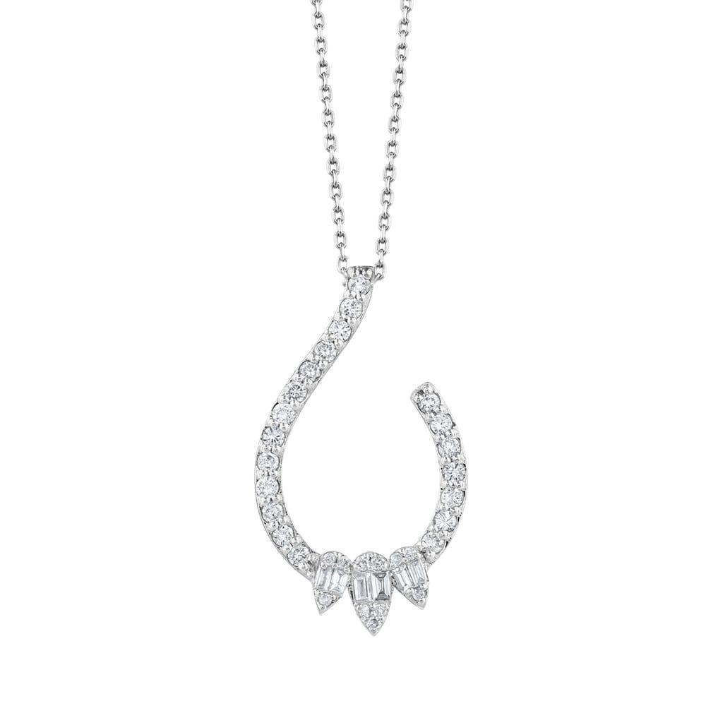 0.60 Karat Mezza Baget Diamante Collana