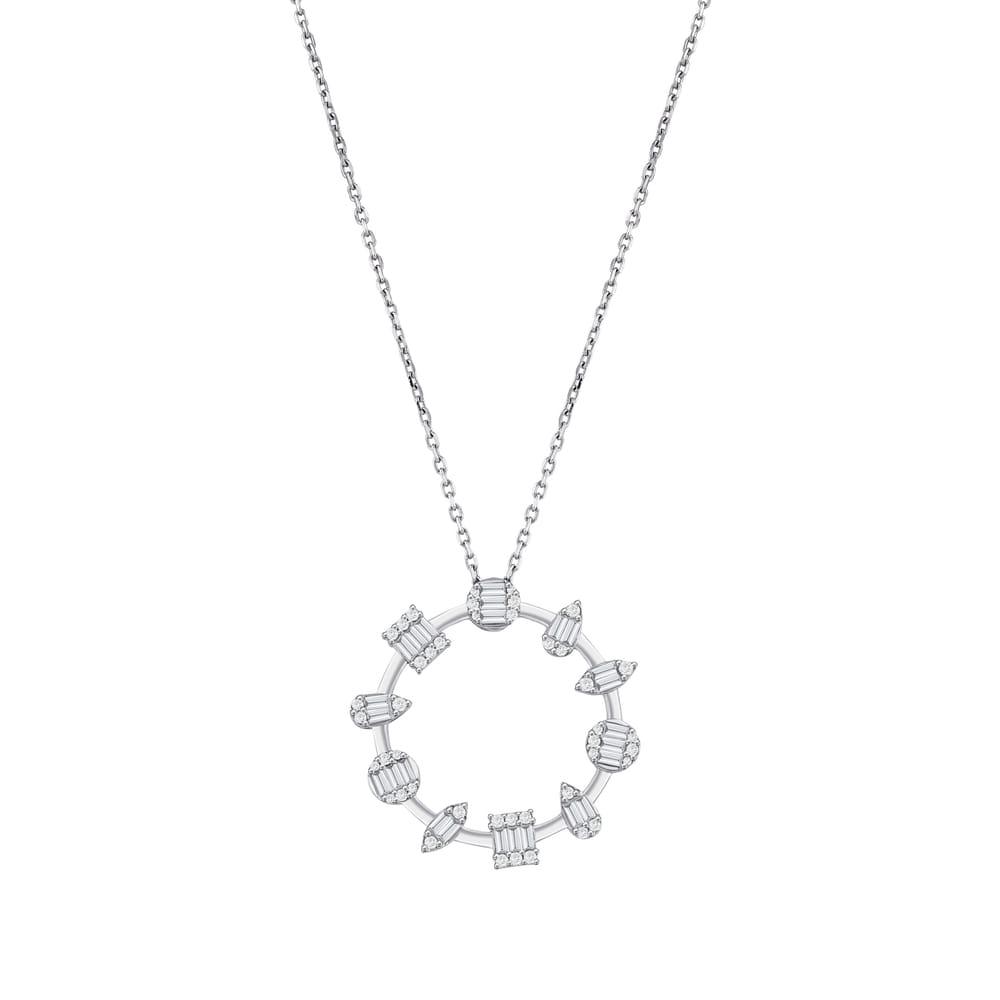 0.50 Karat Plena Baget Diamante Collana
