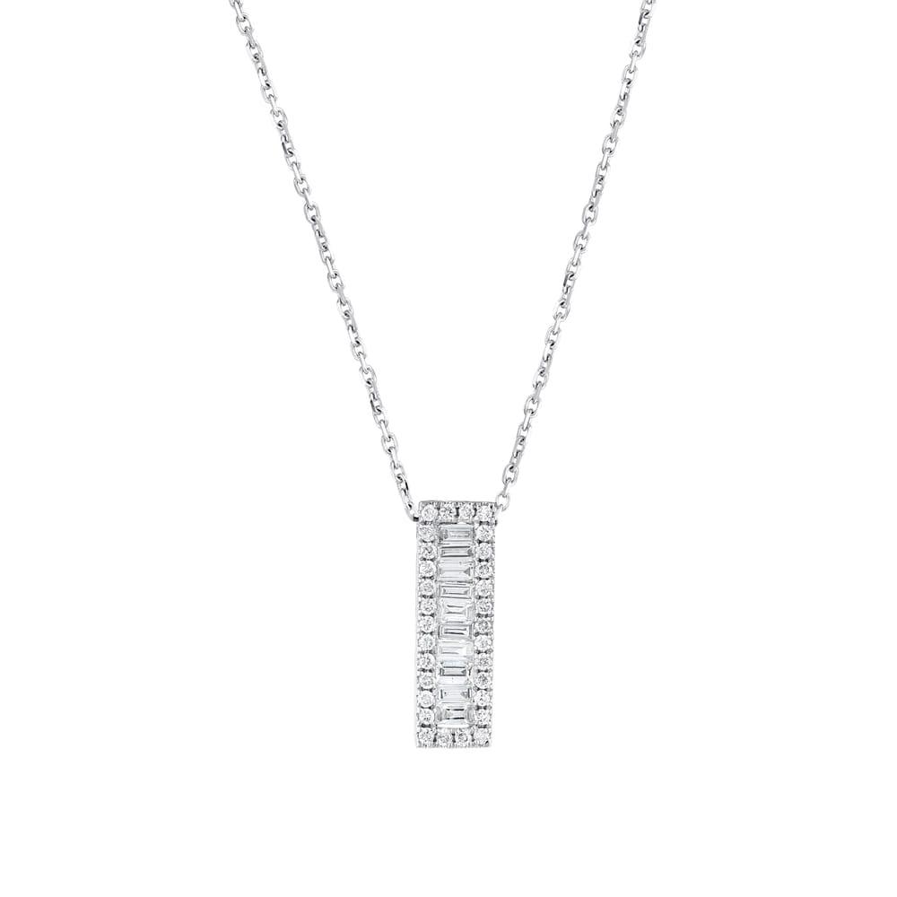 0.34 Karat Ruta Baget Diamante Collana